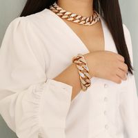 Retro Full Diamond Necklace Bracelet main image 1