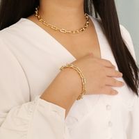 Geometric Metal Fashion Necklace Bracelet main image 1