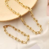 Geometric Metal Fashion Necklace Bracelet main image 3
