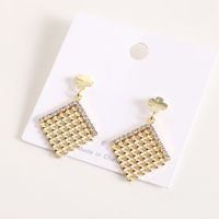 Full Diamond Creative Square Earrings main image 5