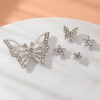 Fashion Simple Diamond-studded Butterfly Star Earrings Set main image 4