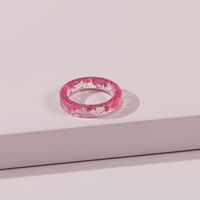 Fashion Transparent Acrylic Resin Dried Flower Ring main image 1