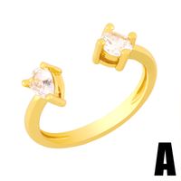 Retro Simple Clover Heart-shaped Open Ring sku image 1