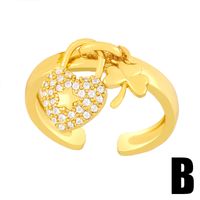 Retro Simple Clover Heart-shaped Open Ring sku image 2