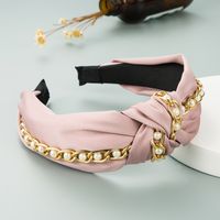 New Fashion Metal Chain Fabric Knotted Hair Band sku image 3