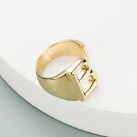Fashion Copper Plated English Alphabet Open Ring sku image 2