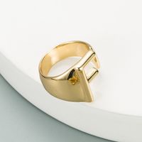 Fashion Copper Plated English Alphabet Open Ring sku image 6