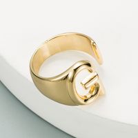 Fashion Copper Plated English Alphabet Open Ring sku image 7