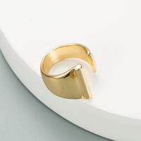 Fashion Copper Plated English Alphabet Open Ring sku image 9