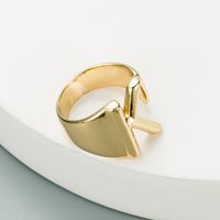 Fashion Copper Plated English Alphabet Open Ring sku image 11