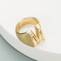 Fashion Copper Plated English Alphabet Open Ring sku image 13