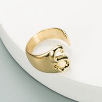 Fashion Copper Plated English Alphabet Open Ring sku image 19