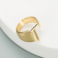 Fashion Copper Plated English Alphabet Open Ring sku image 20
