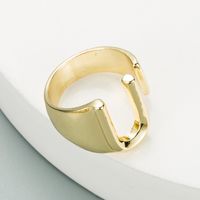 Fashion Copper Plated English Alphabet Open Ring sku image 21