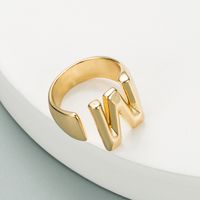Fashion Copper Plated English Alphabet Open Ring sku image 23