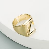Fashion Copper Plated English Alphabet Open Ring sku image 26