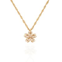 Alloy 18K Gold Plated Fashion Plating Flower Necklace sku image 3