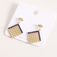 Full Diamond Creative Square Earrings sku image 2