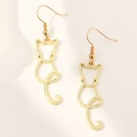 Fashion Cat Alloy No Inlaid Earrings sku image 1