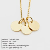 Stainless Steel 14K Gold Plated Fashion Plating Geometric Necklace sku image 5