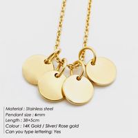 Stainless Steel 14K Gold Plated Fashion Plating Geometric Necklace sku image 6