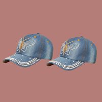 Spring New Butterfly Patch Diamond Baseball Cap main image 2
