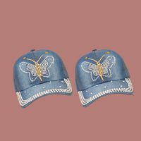 Spring New Butterfly Patch Diamond Baseball Cap main image 3