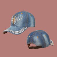 Spring New Butterfly Patch Diamond Baseball Cap main image 5