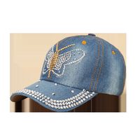 Spring New Butterfly Patch Diamond Baseball Cap main image 6
