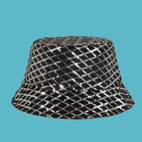 Black Fashion Diamond Sequin Fisherman Hat sku image 1