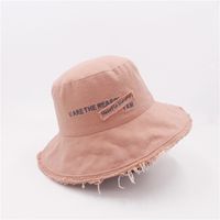 New Rough-selvedged Letters Sunscreen Fisherman Hat sku image 3