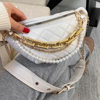 Korean Fashion Pearl Chain Crossbody Chest Bag main image 1