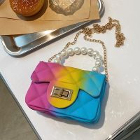 New Korean Cute Color Silicone Diamond Chain Shoulder Messenger Bag main image 6