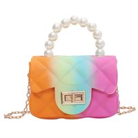 New Korean Cute Color Silicone Diamond Chain Shoulder Messenger Bag main image 3