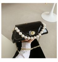 Patent Leather Fashion Pearl Portable Messenger Bag sku image 1