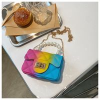 New Korean Cute Color Silicone Diamond Chain Shoulder Messenger Bag sku image 3