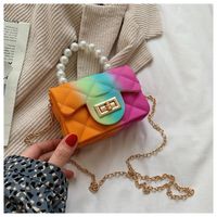 New Korean Cute Color Silicone Diamond Chain Shoulder Messenger Bag sku image 5
