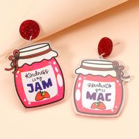 Geometric Pink Jam Canned Pendant Earrings main image 3