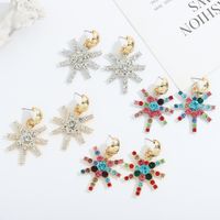 Exquisite Diamond Snowflake Earrings main image 4