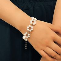Fashion Flower Braided Pearl Bracelet main image 1