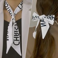 Simple Hair Band Silk Scarf Bow Satin Headscarf main image 4