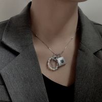Fashion Pearl Necklace Ring Set sku image 3