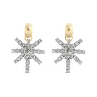 Exquisite Diamond Snowflake Earrings sku image 1