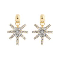 Exquisite Diamond Snowflake Earrings sku image 2