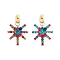 Exquisite Diamond Snowflake Earrings sku image 3