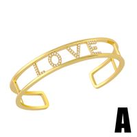 Micro-inlaid Zircon Letter Love Bracele sku image 1