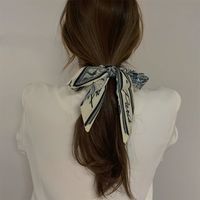 Korean Silk Scarf Ribbon Satin Hair Ring sku image 1