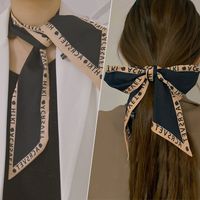 Simple Hair Band Silk Scarf Bow Satin Headscarf sku image 4