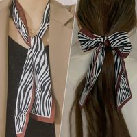 Simple Hair Band Silk Scarf Bow Satin Headscarf sku image 6
