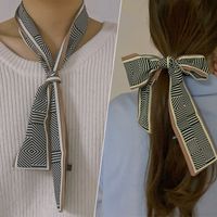 Simple Hair Band Silk Scarf Bow Satin Headscarf sku image 9